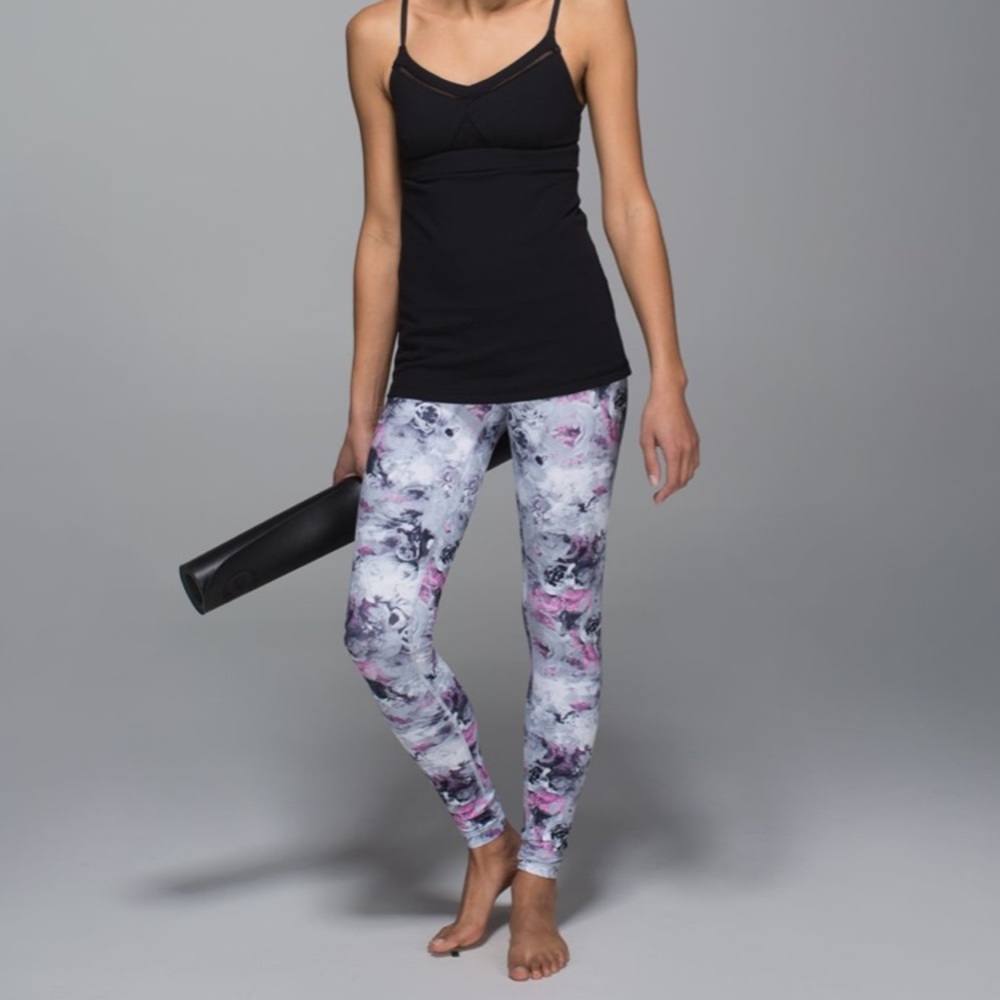 Lululemon Wunder Under Pant Full-On Luon Roll Down Moody Mirage White Deep Navy